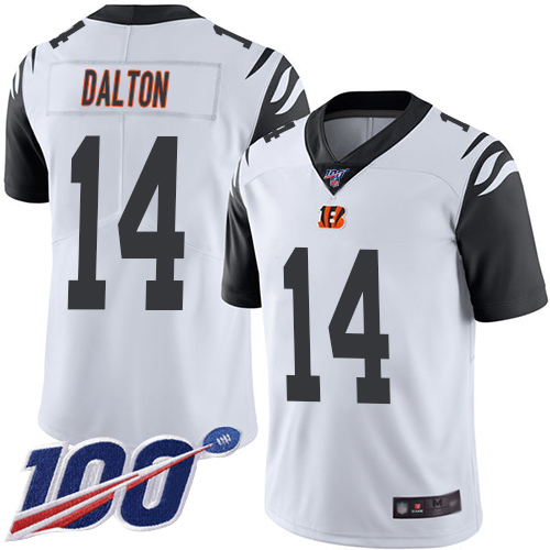 Cincinnati Bengals Limited White Men Andy Dalton Jersey NFL Footballl #14 100th Season Rush Vapor Untouchable->cincinnati bengals->NFL Jersey